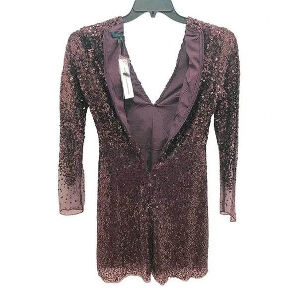 French Connection NWT Emille Sparkle Sequin Sheath Dress Bronze Brown, Size 0 - Picture 7 of 13